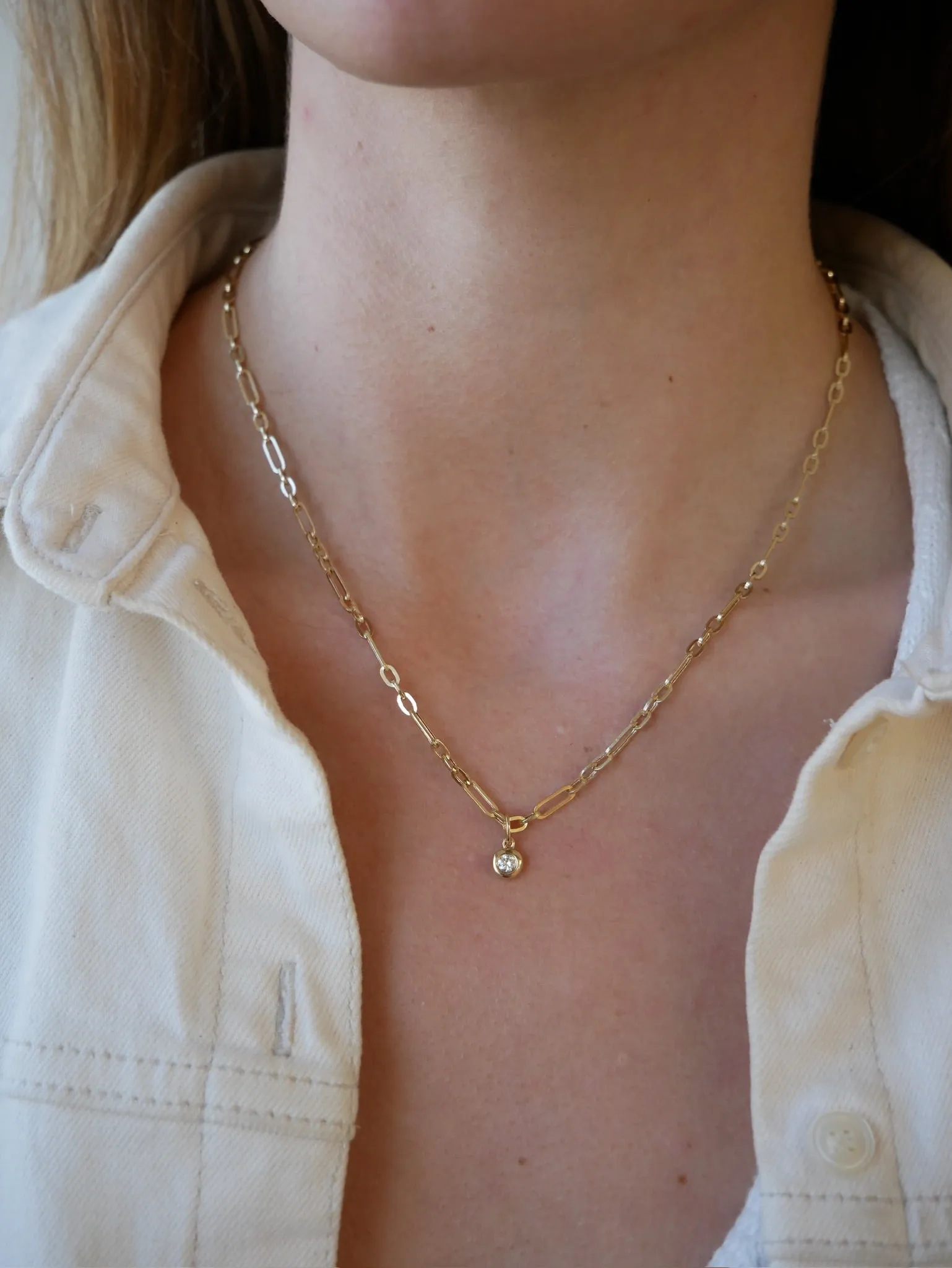 Diamond Pillow Mini Mixed Chain Necklace sold by EF Collection product image thumbnail 2