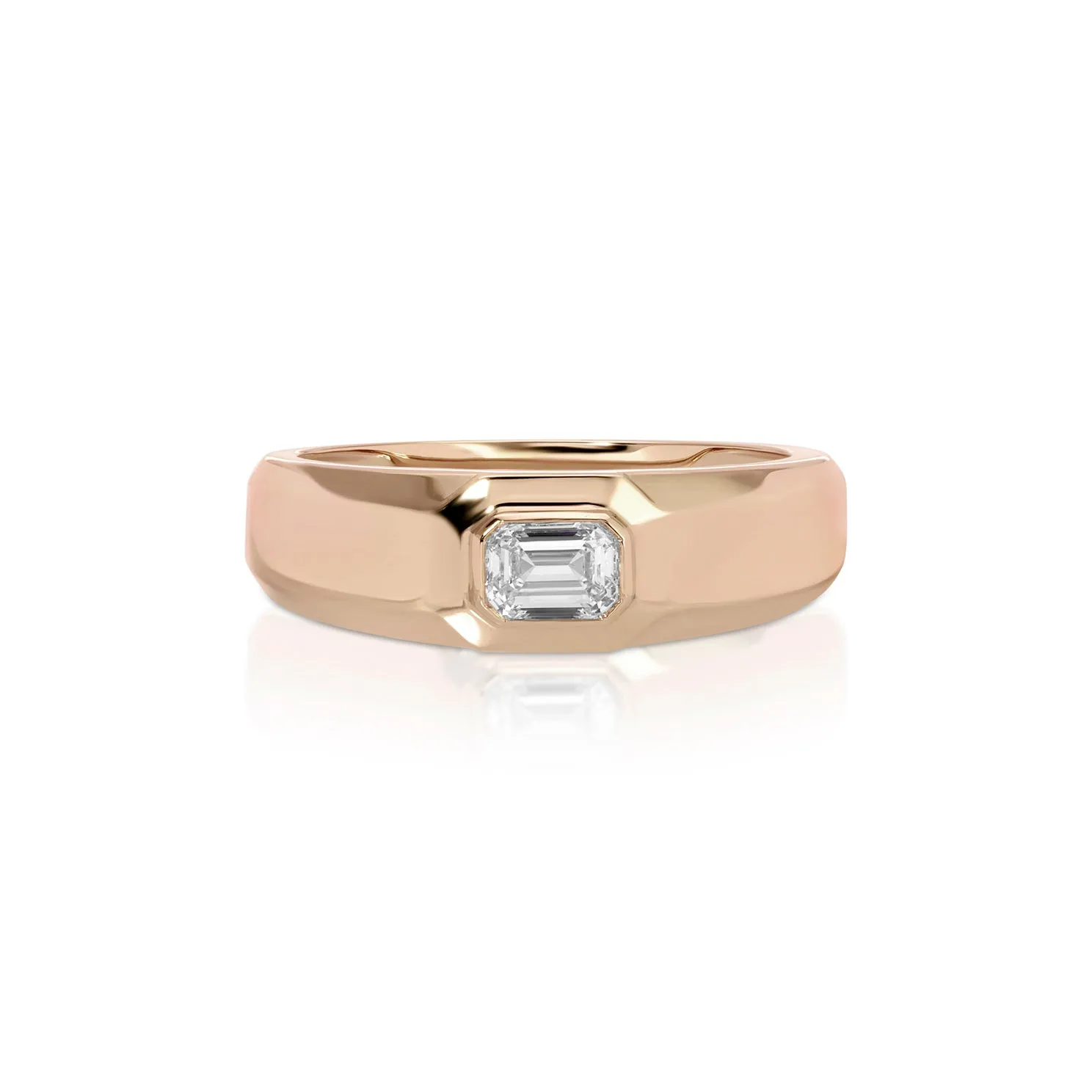 Emerald Cut Diamond Signet Ring sold by EF Collection product image thumbnail 4