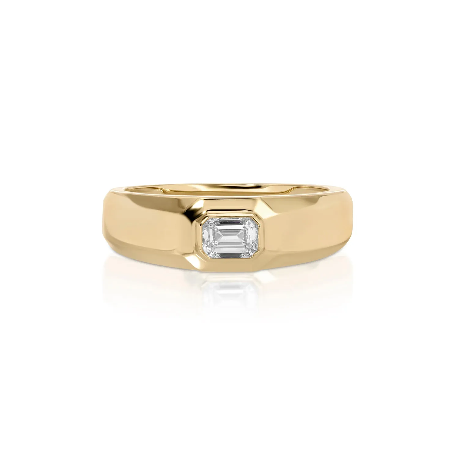 Emerald Cut Diamond Signet Ring sold by EF Collection