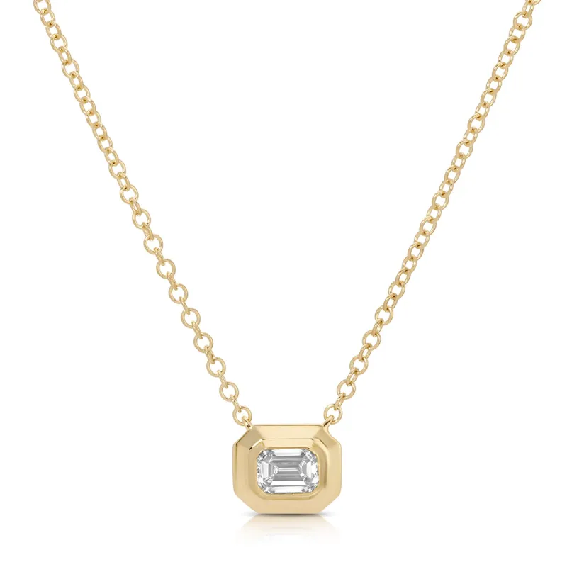 Emerald Cut Diamond Necklace sold by EF Collection
