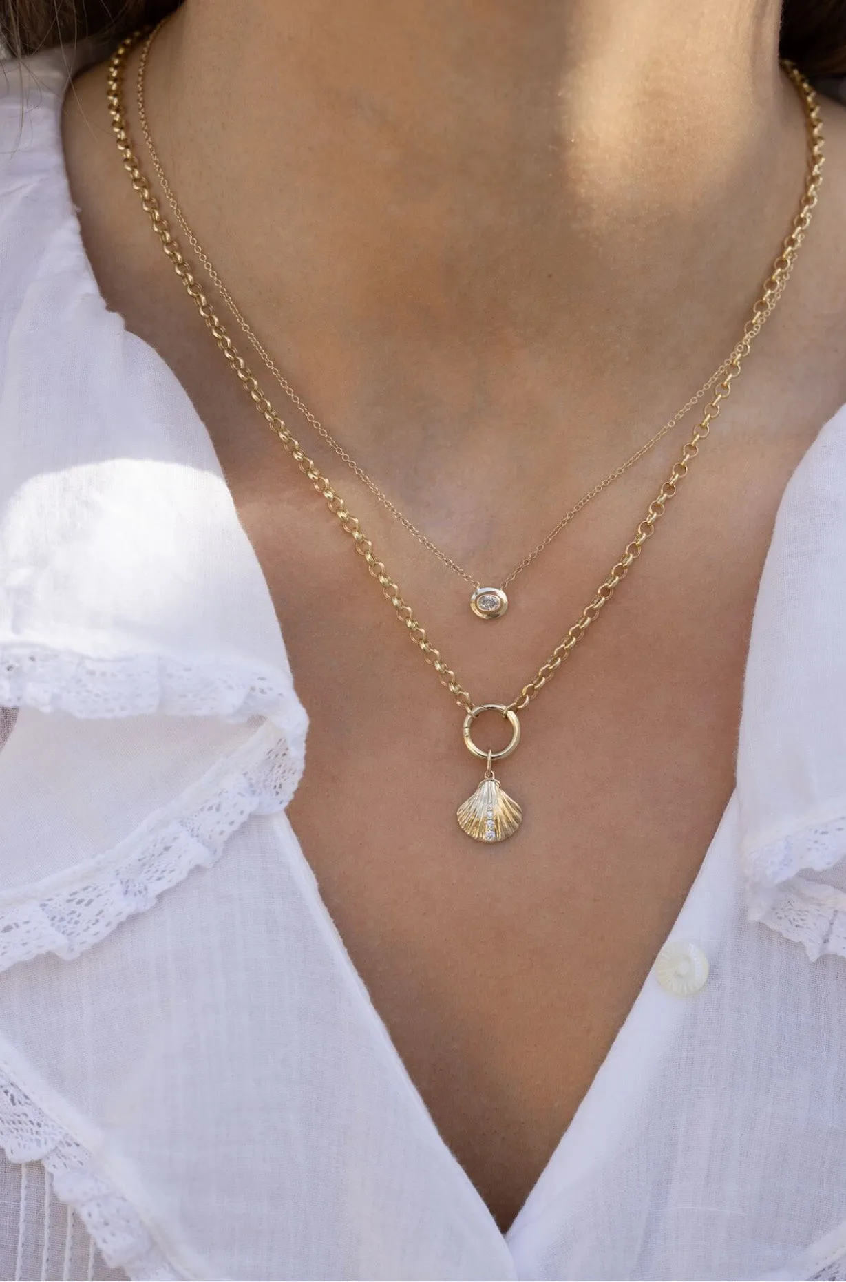 Gold and Diamond Shell Charm sold by EF Collection product image thumbnail 2