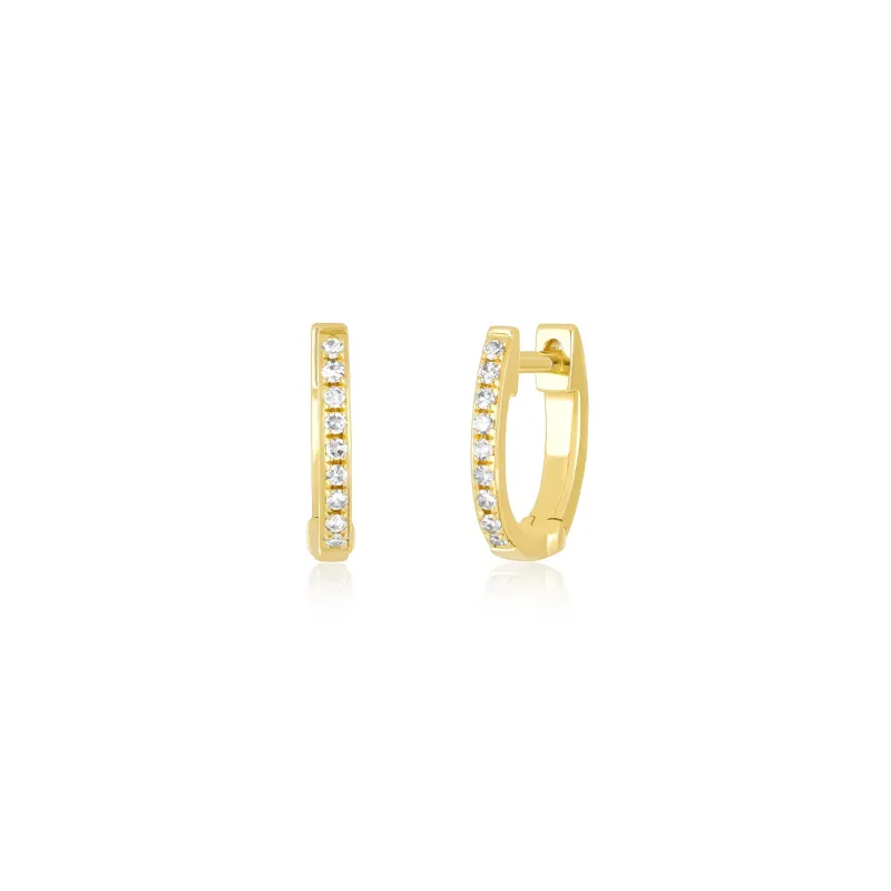 Diamond Mini Huggie Earrings sold by EF Collection