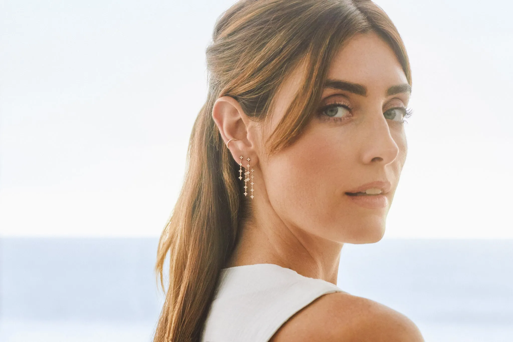 Multi Diamond Sparkle Drop Earrings sold by EF Collection product image thumbnail 2