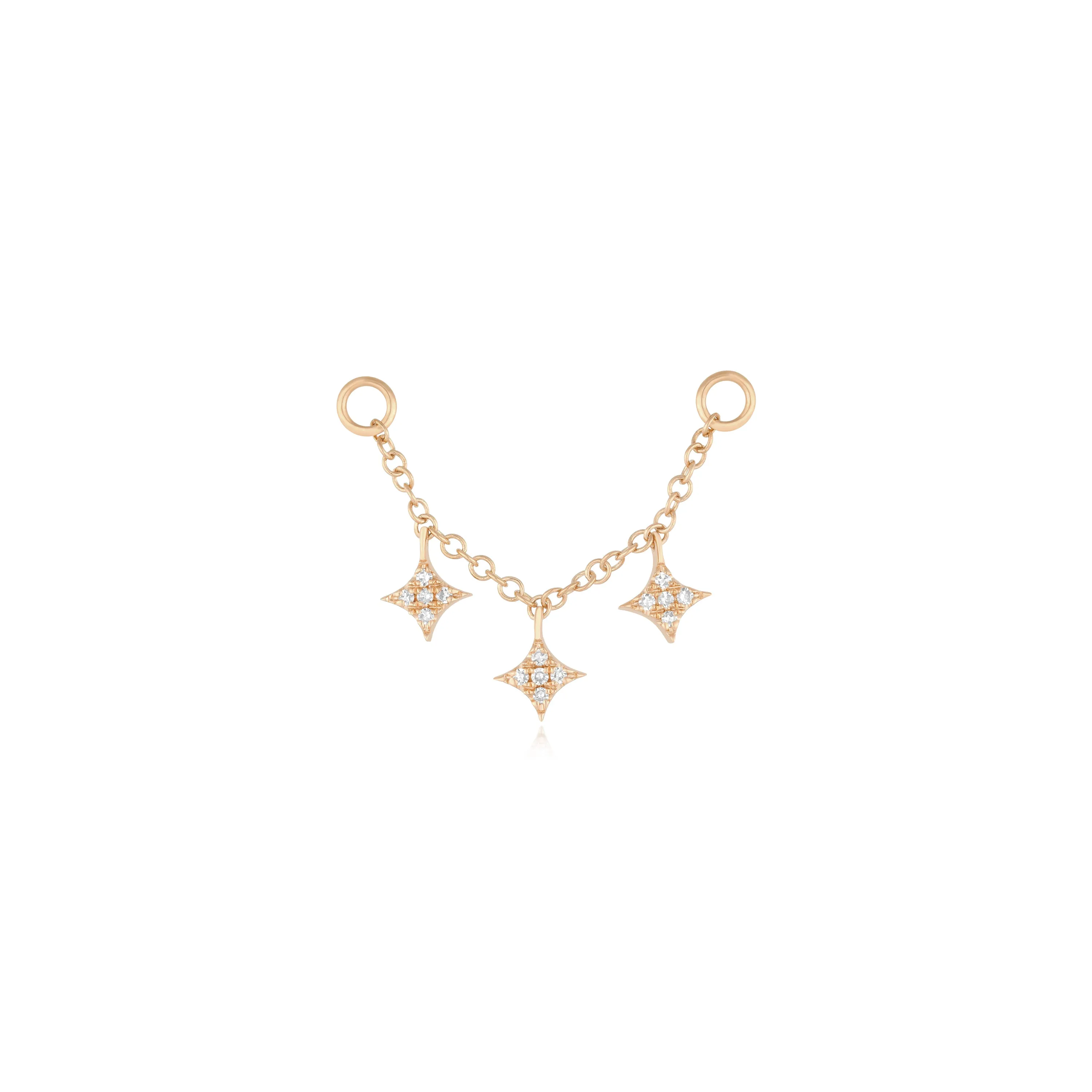 Triple Diamond Sparkle Stud Earring Charm sold by EF Collection product image thumbnail 4