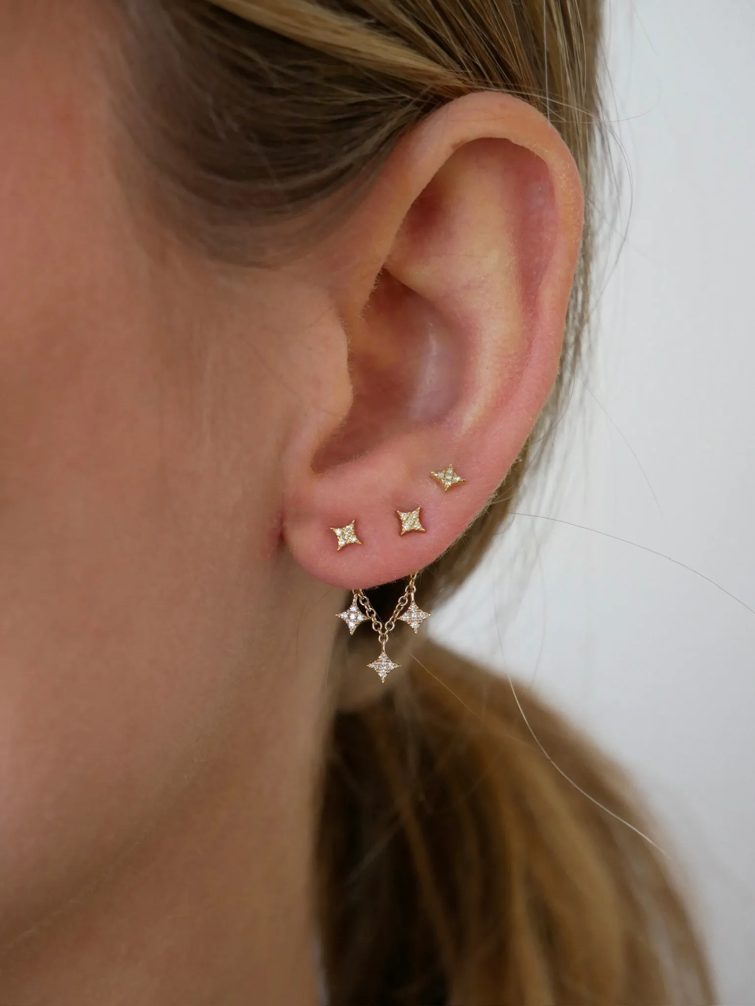 Triple Diamond Sparkle Stud Earring Charm sold by EF Collection product image thumbnail 2