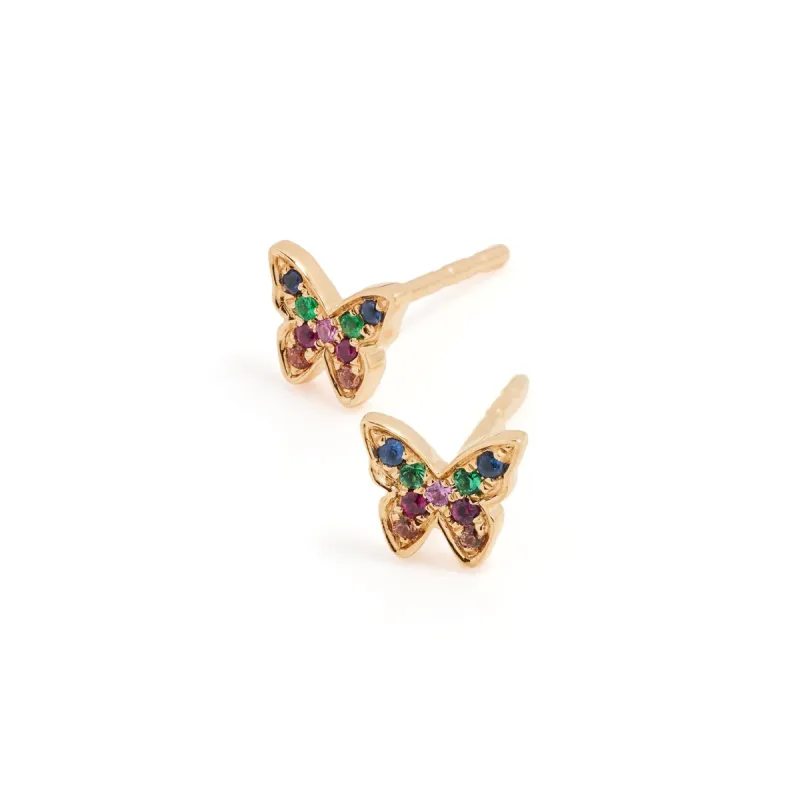 Mini Rainbow Butterfly Stud Earring made by EF Collection
