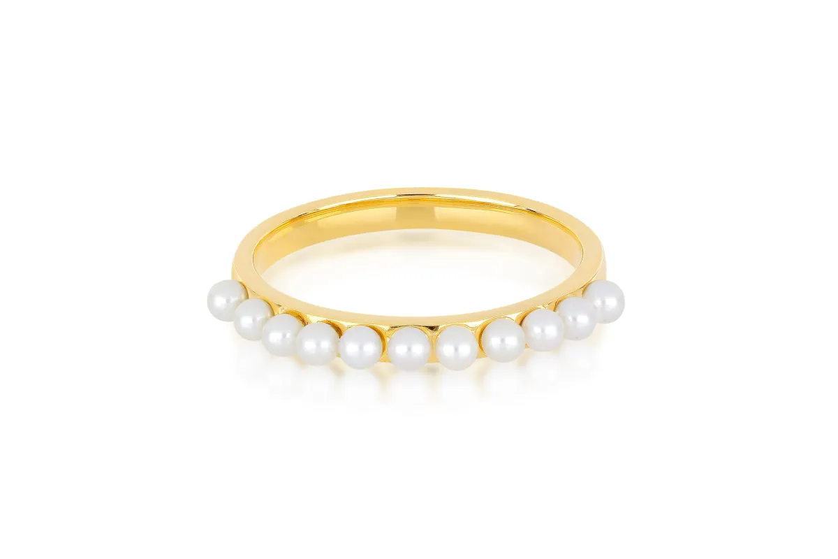 Multi Pearl Stack Ring sold by EF Collection