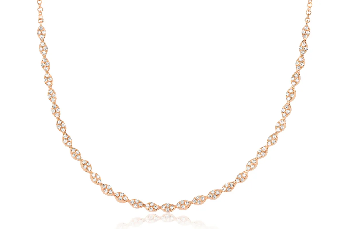 Pavé Diamond Marquise Necklace made by EF Collection