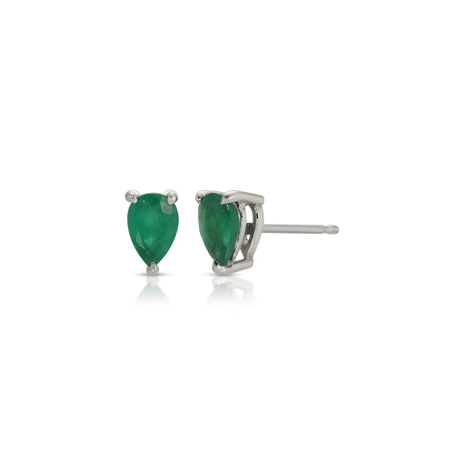 Pear Emerald Stud Earrings sold by EF Collection