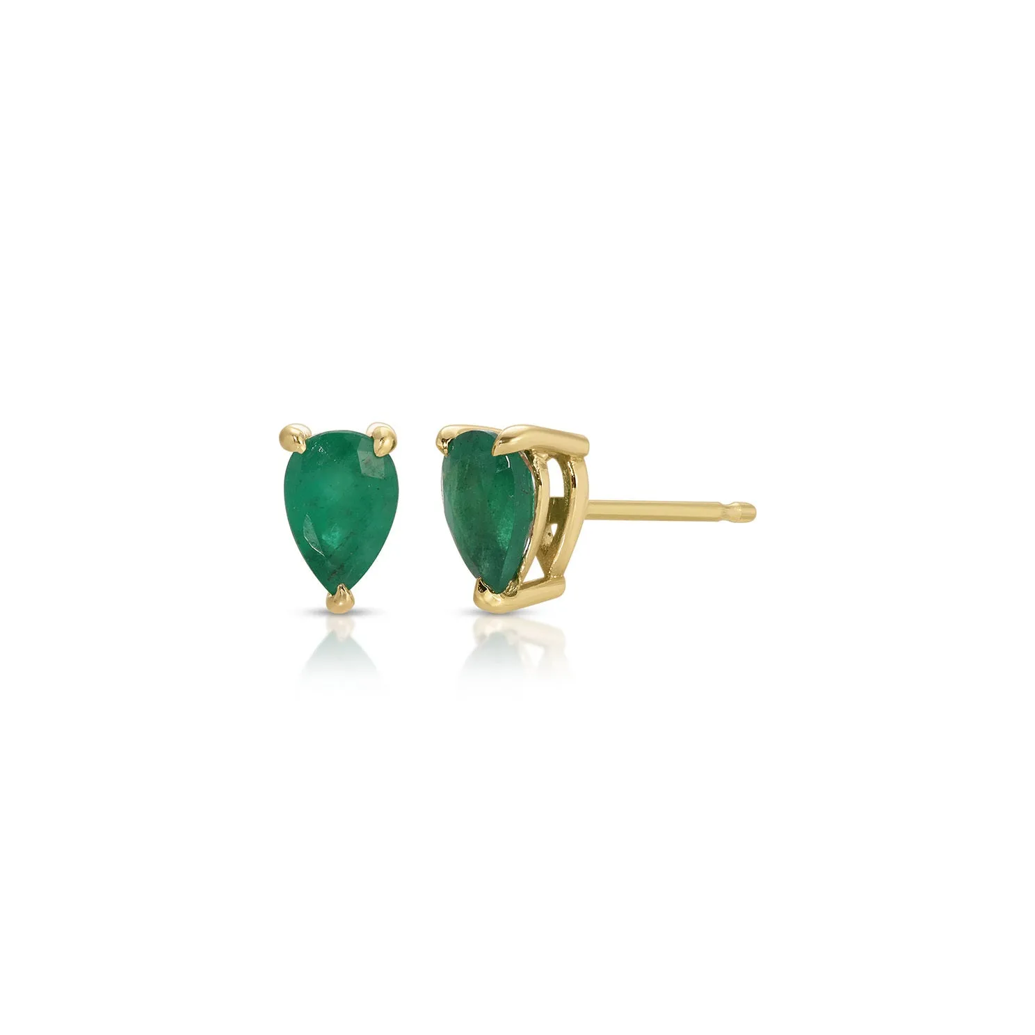 Pear Emerald Stud Earrings sold by EF Collection