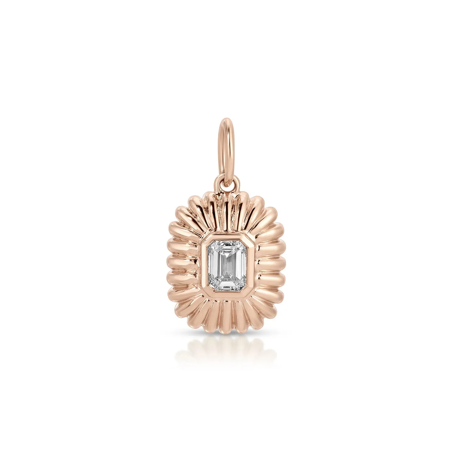 Fluted Emerald Cut Diamond Charm sold by EF Collection