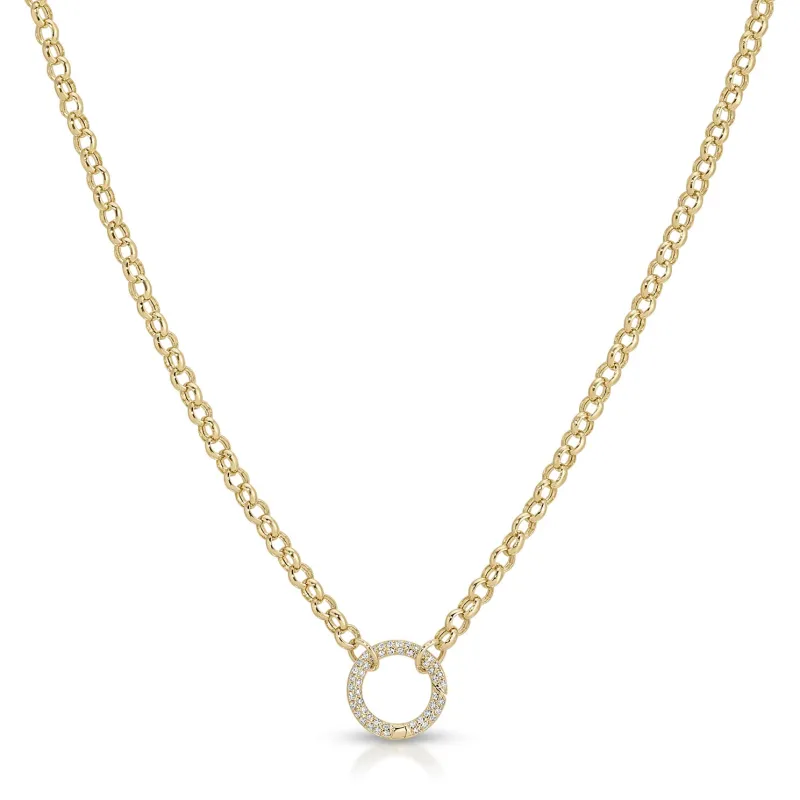 Rolo Chain Diamond Enhanced Necklace sold by EF Collection