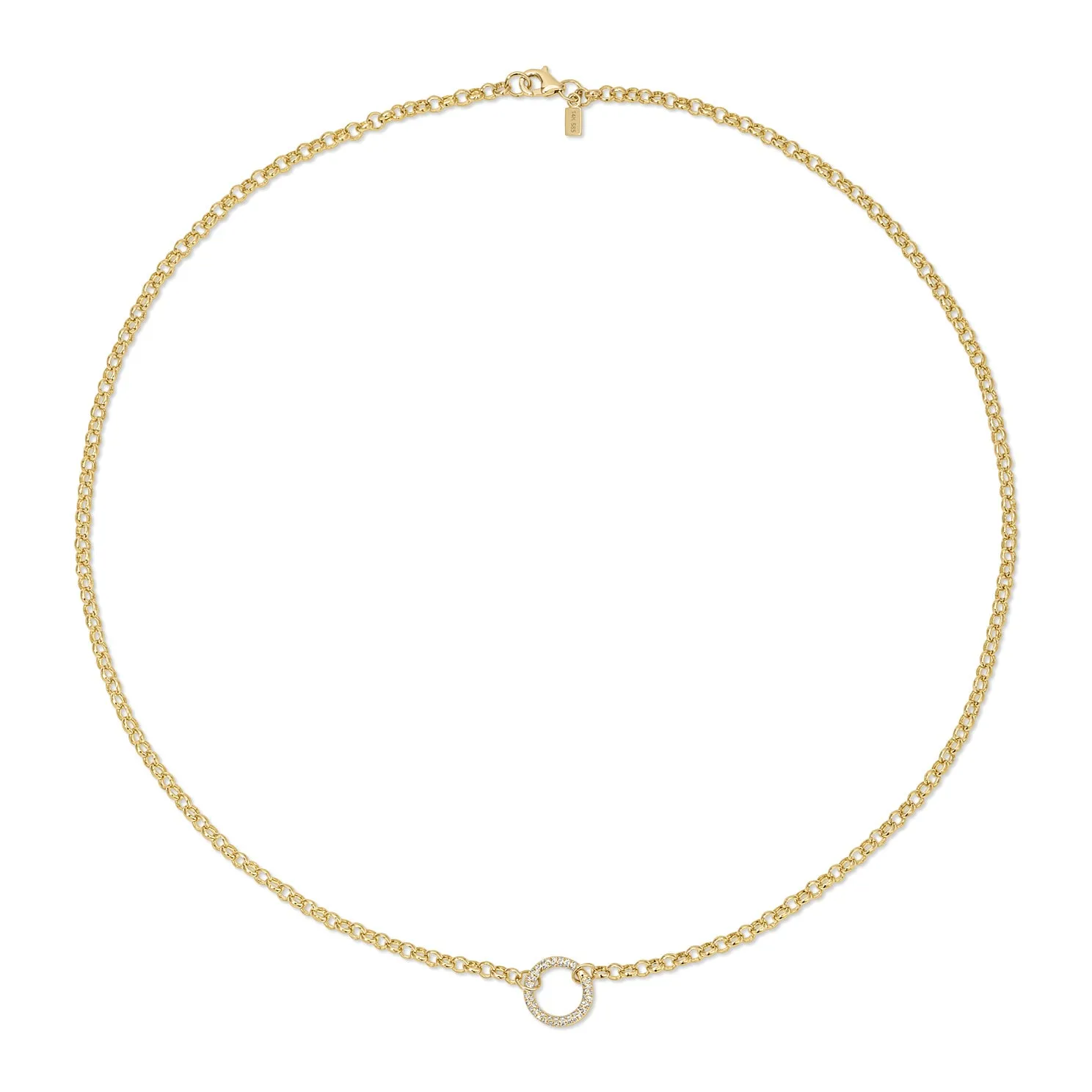 Rolo Chain Diamond Enhanced Necklace sold by EF Collection product image thumbnail 3