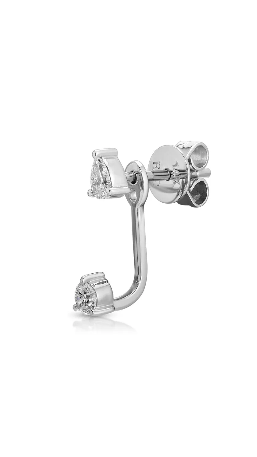 Diamond Pear and Round Illusion Stud Earrings sold by EF Collection product image thumbnail 3