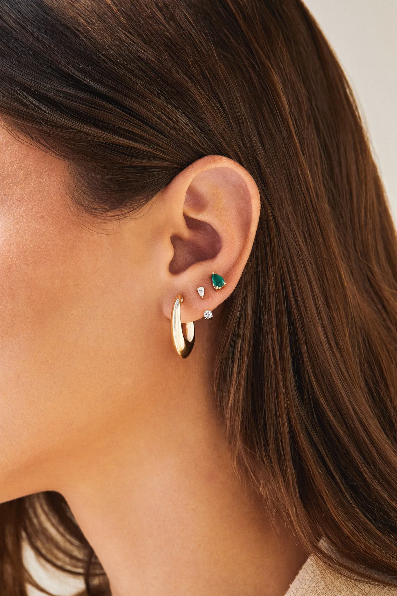 Diamond Pear and Round Illusion Stud Earrings sold by EF Collection product image thumbnail 2