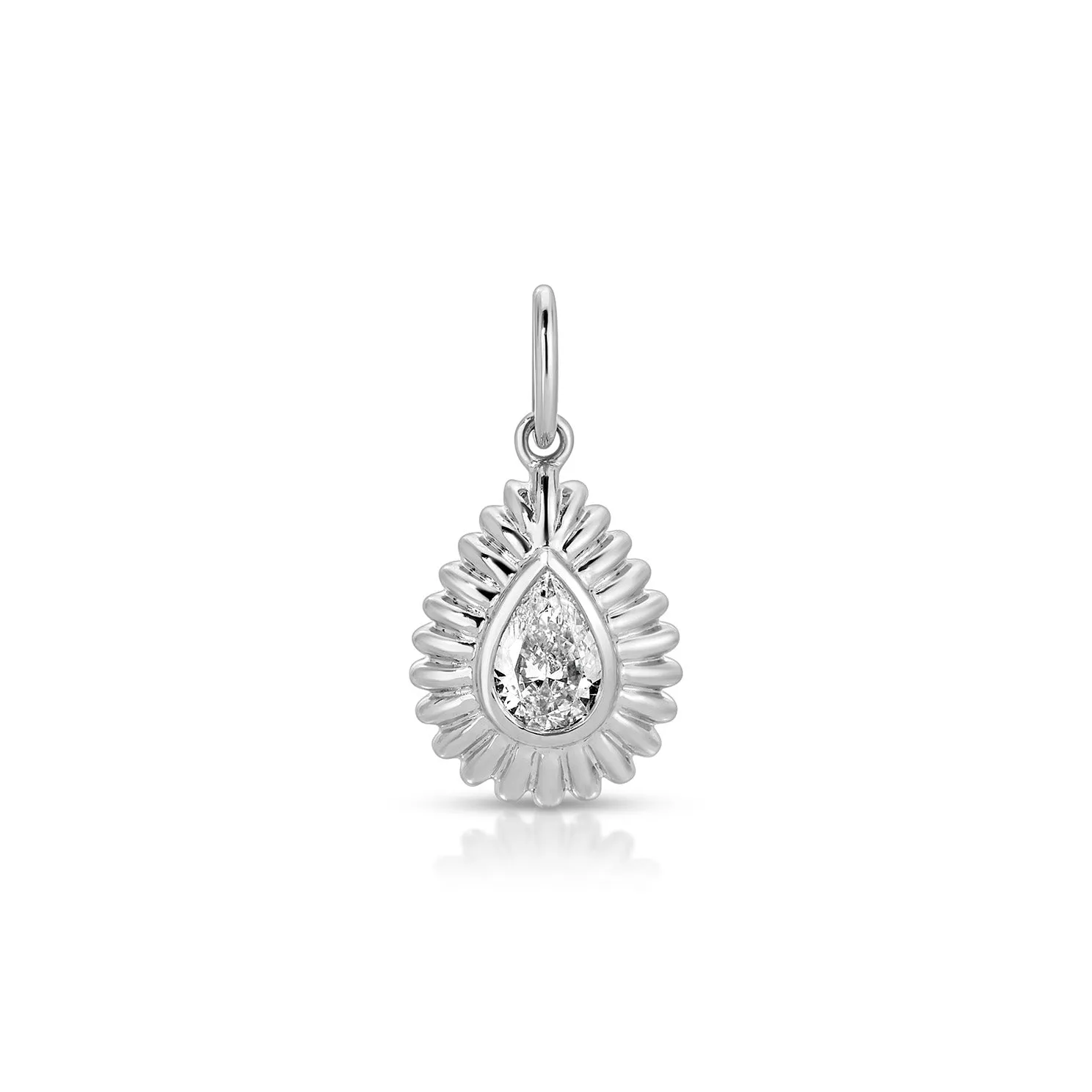 Fluted Pear Diamond Charm sold by EF Collection