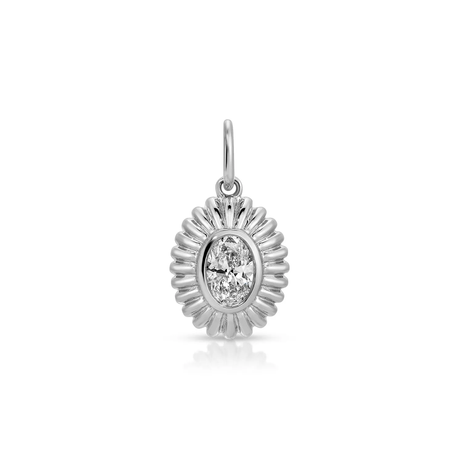 Fluted Oval Diamond Charm sold by EF Collection