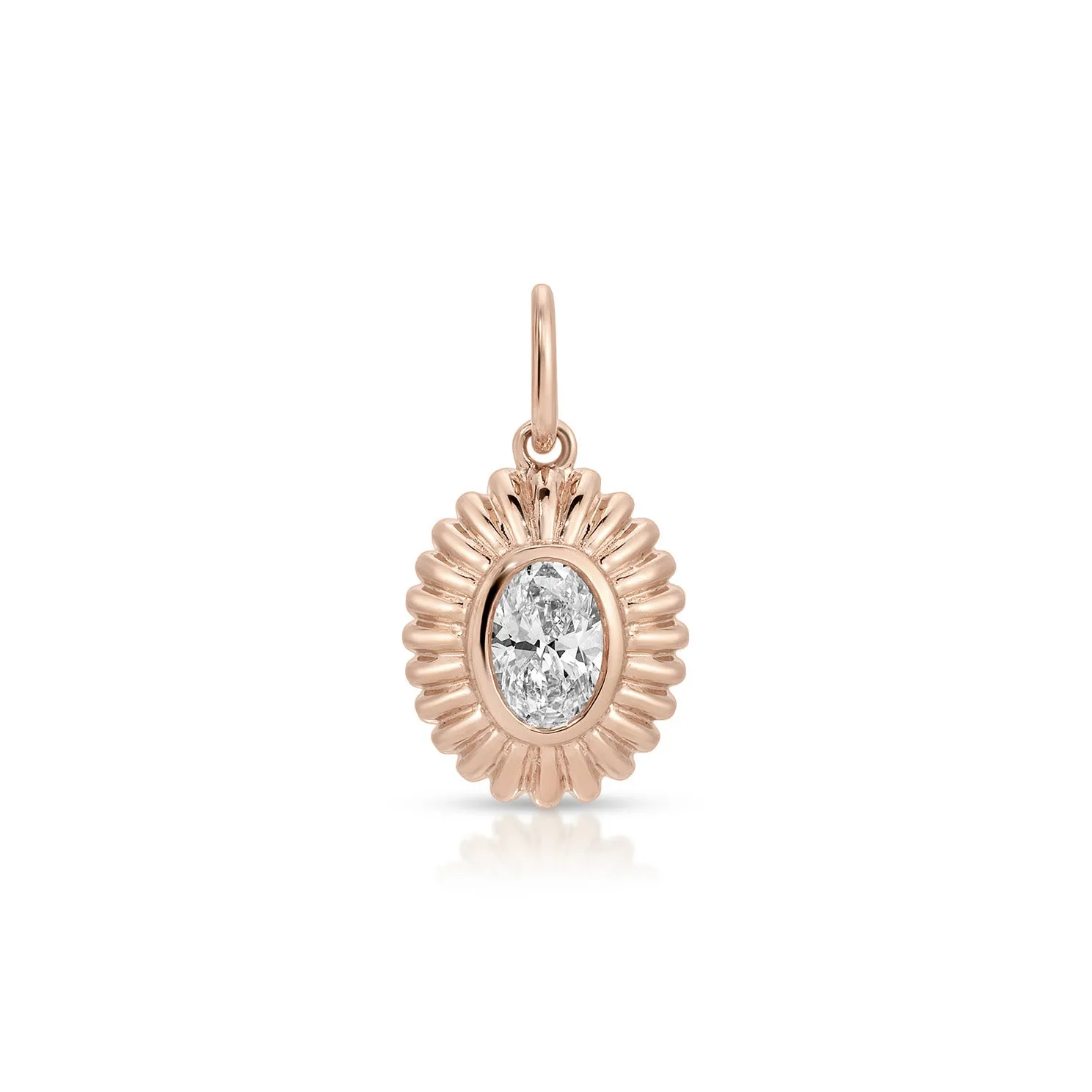 Fluted Oval Diamond Charm sold by EF Collection