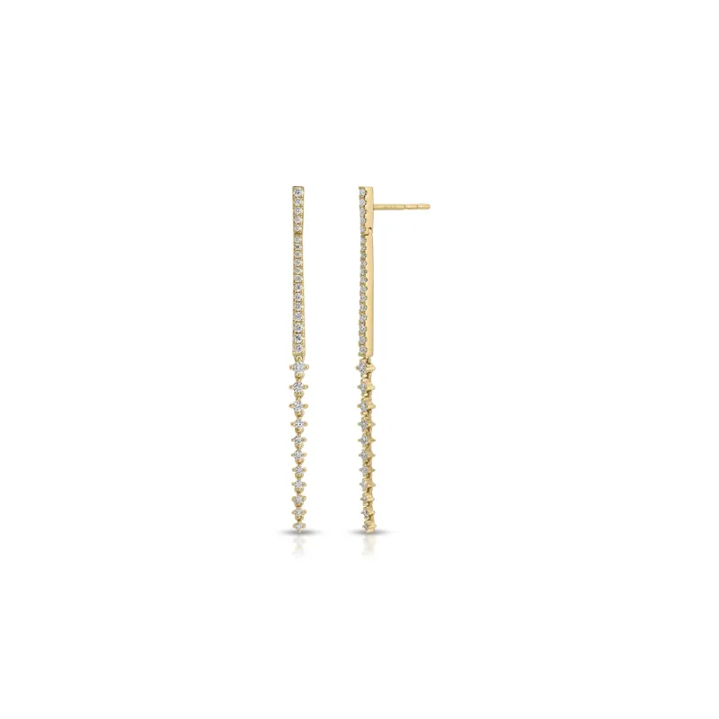 Diamond Duster Drop Earrings made by EF Collection