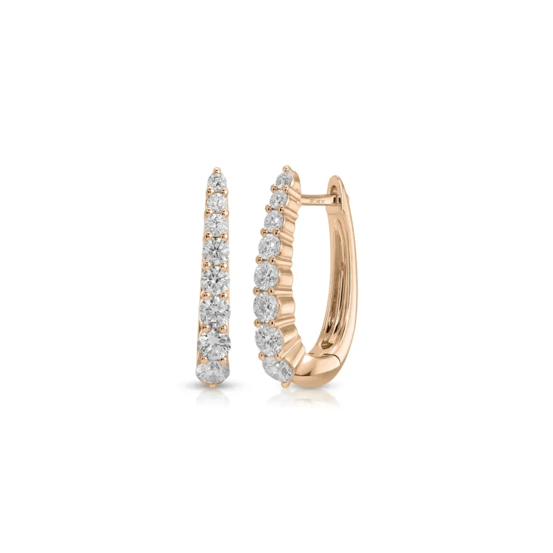 Prong Set Diamond Maeve Hoop Earrings made by EF Collection