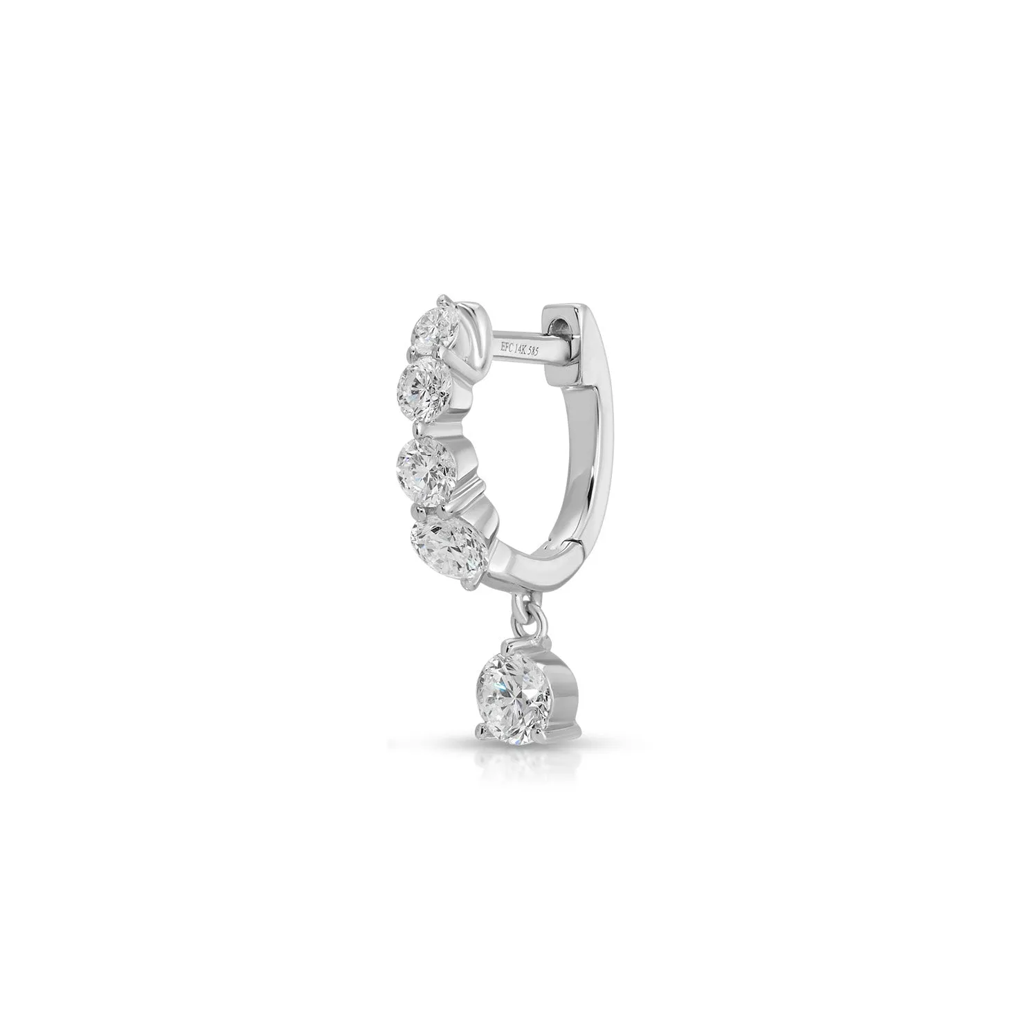 Graduated Diamond Drop Mini Huggie Earrings sold by EF Collection product image thumbnail 3