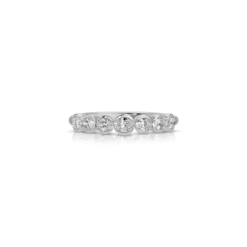 Half Bezel Oval Diamond Ring sold by EF Collection
