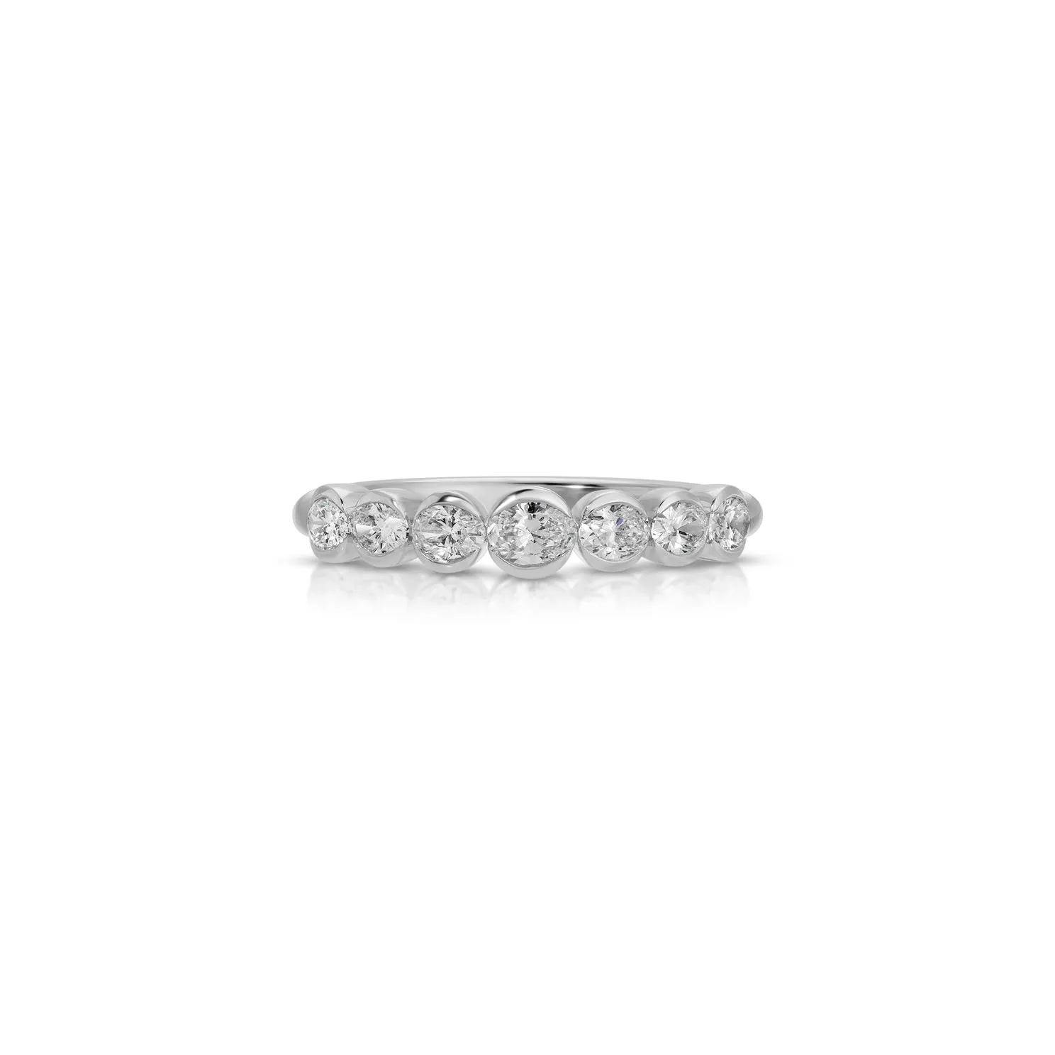 Half Bezel Oval Diamond Ring sold by EF Collection