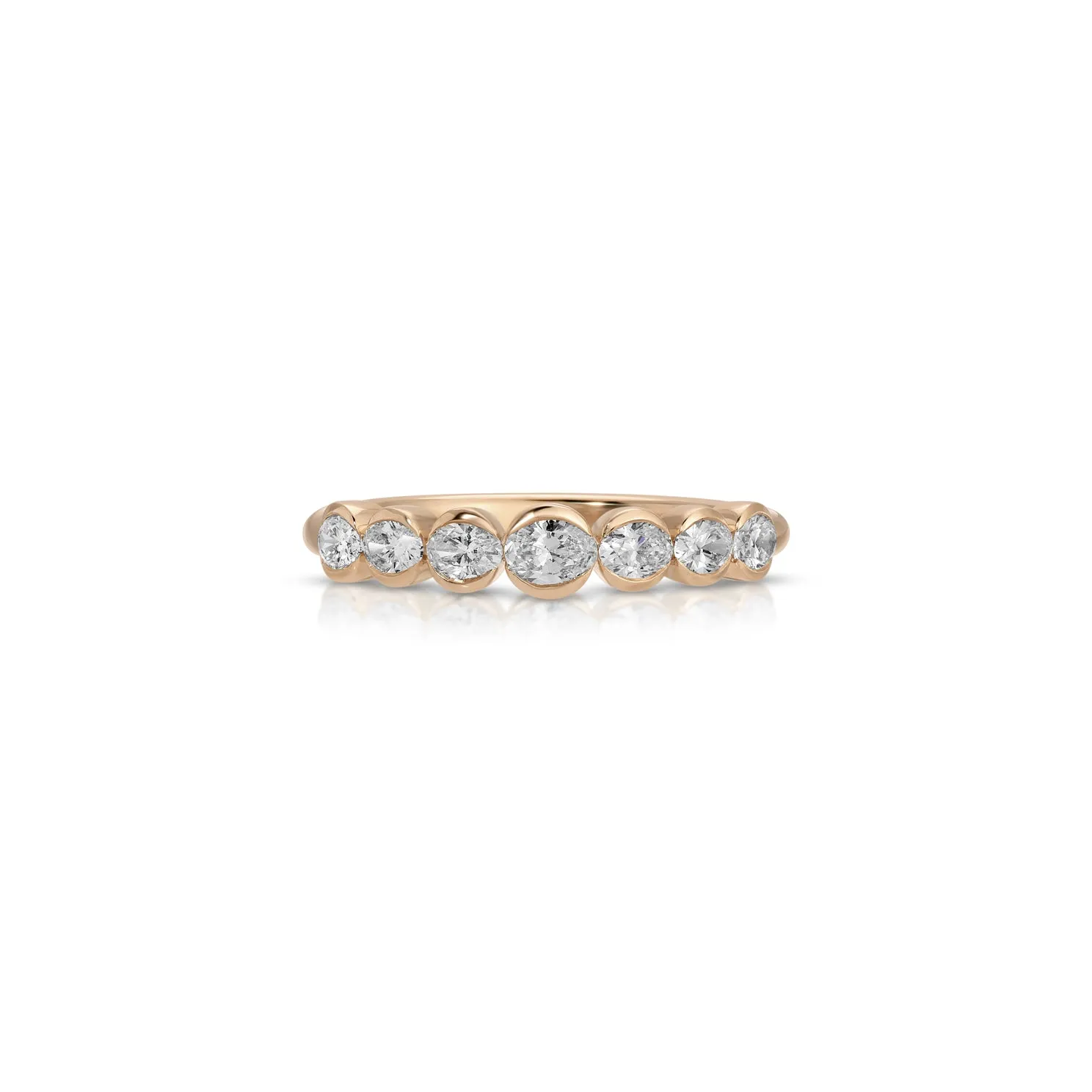Half Bezel Oval Diamond Ring sold by EF Collection