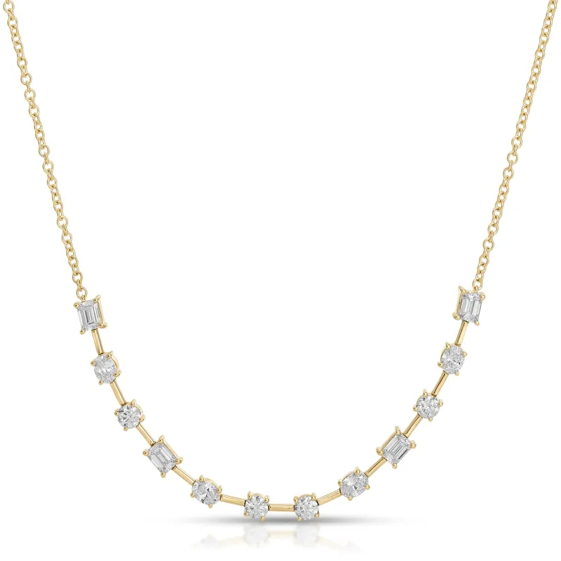 Mixed Shape Diamond Segment Necklace sold by EF Collection