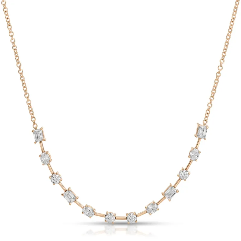 Mixed Shape Diamond Segment Necklace sold by EF Collection