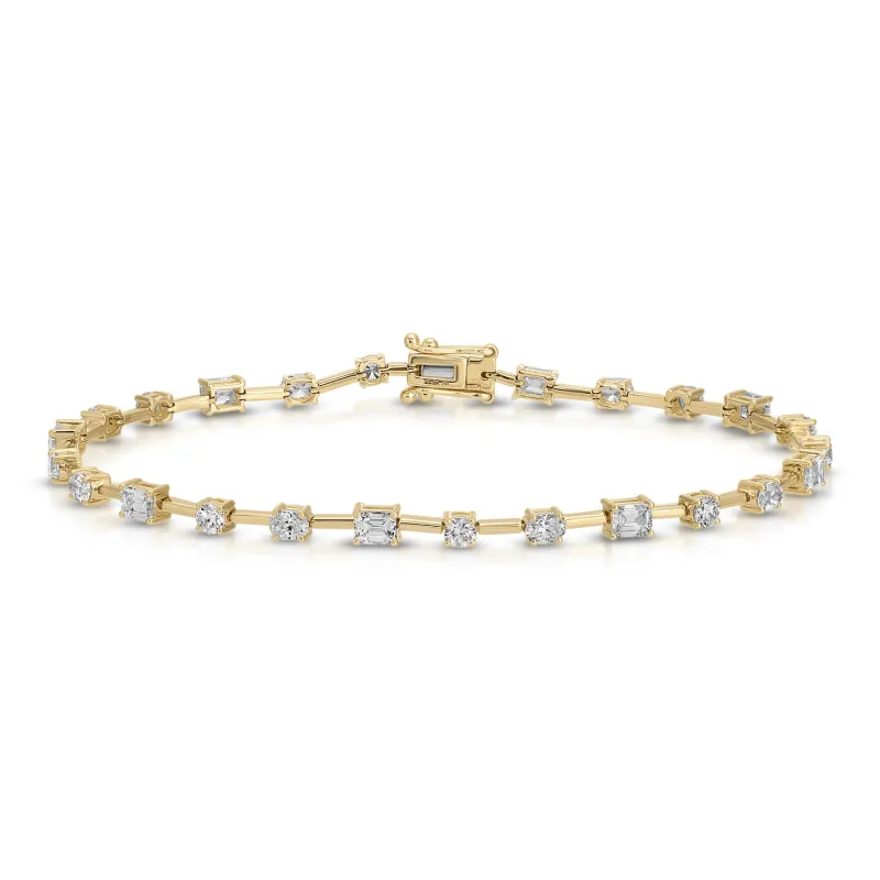 Mixed Shape Diamond Eternity Bracelet sold by EF Collection