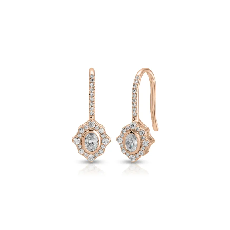 Oval Diamond Daphne Drop Earrings sold by EF Collection