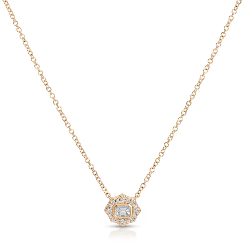 Daphne Emerald Cut Diamond Necklace sold by EF Collection