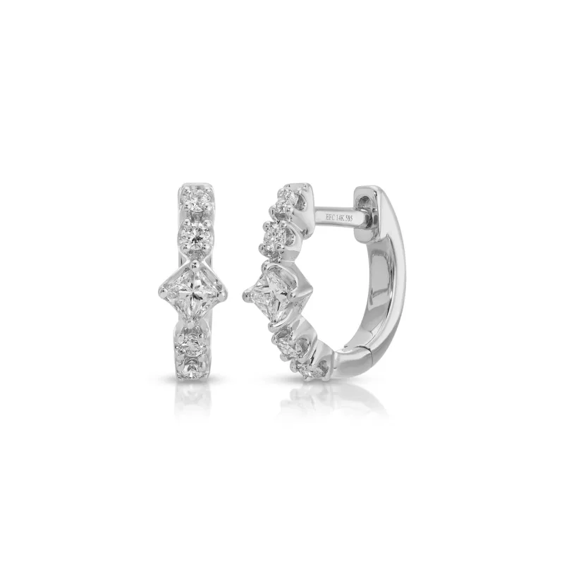 Diamond Kate Mini Huggie Earrings sold by EF Collection