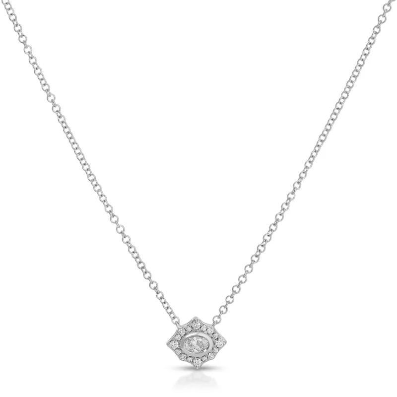 Daphne Oval Diamond Necklace sold by EF Collection