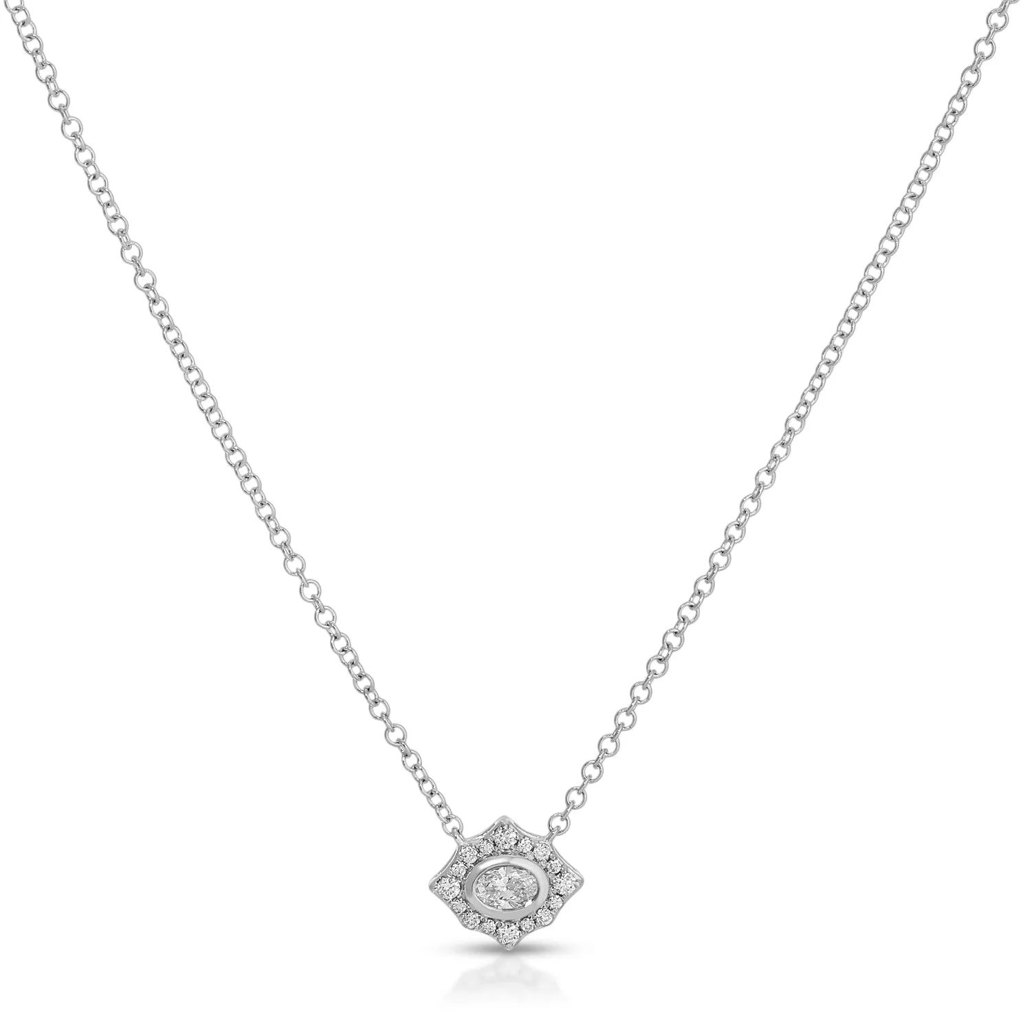 Daphne Oval Diamond Necklace sold by EF Collection