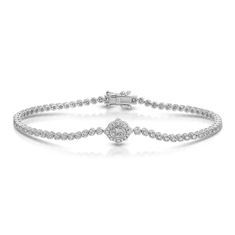 Oval Diamond Daphne Eternity Bracelet sold by EF Collection