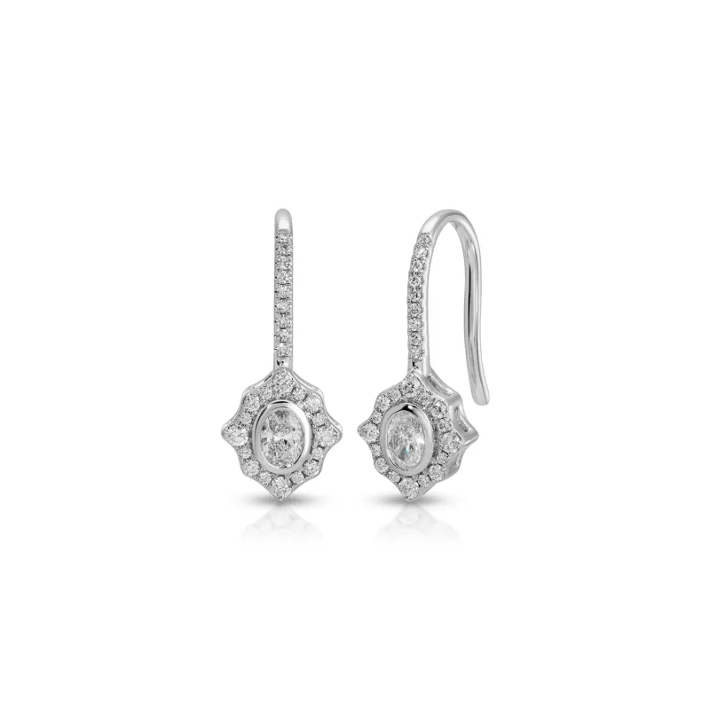 Oval Diamond Daphne Drop Earrings sold by EF Collection