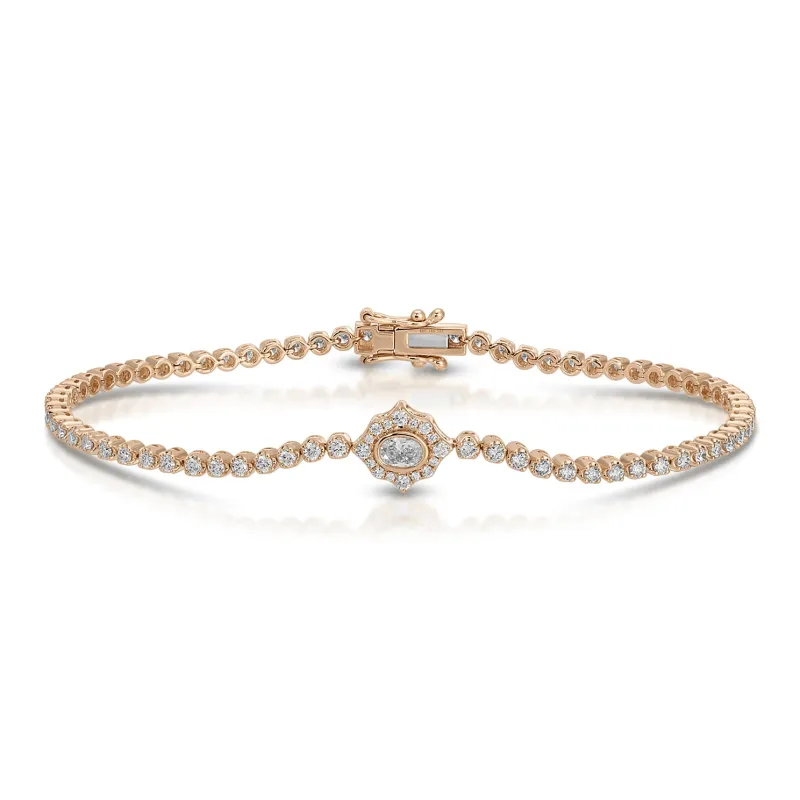Oval Diamond Daphne Eternity Bracelet sold by EF Collection