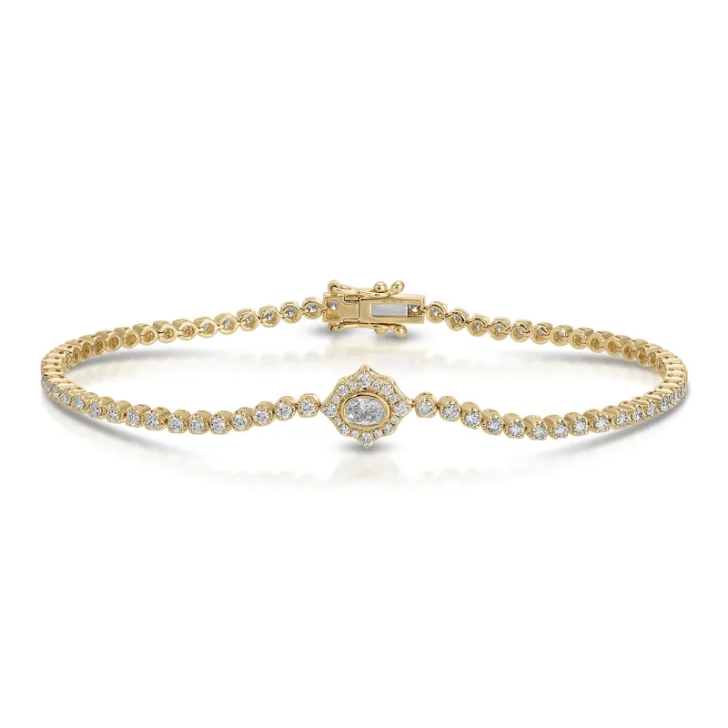 Oval Diamond Daphne Eternity Bracelet sold by EF Collection