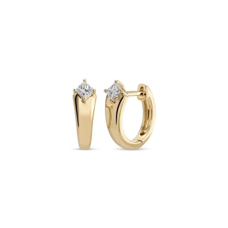 Gold And Diamond Kate Huggie Earrings sold by EF Collection