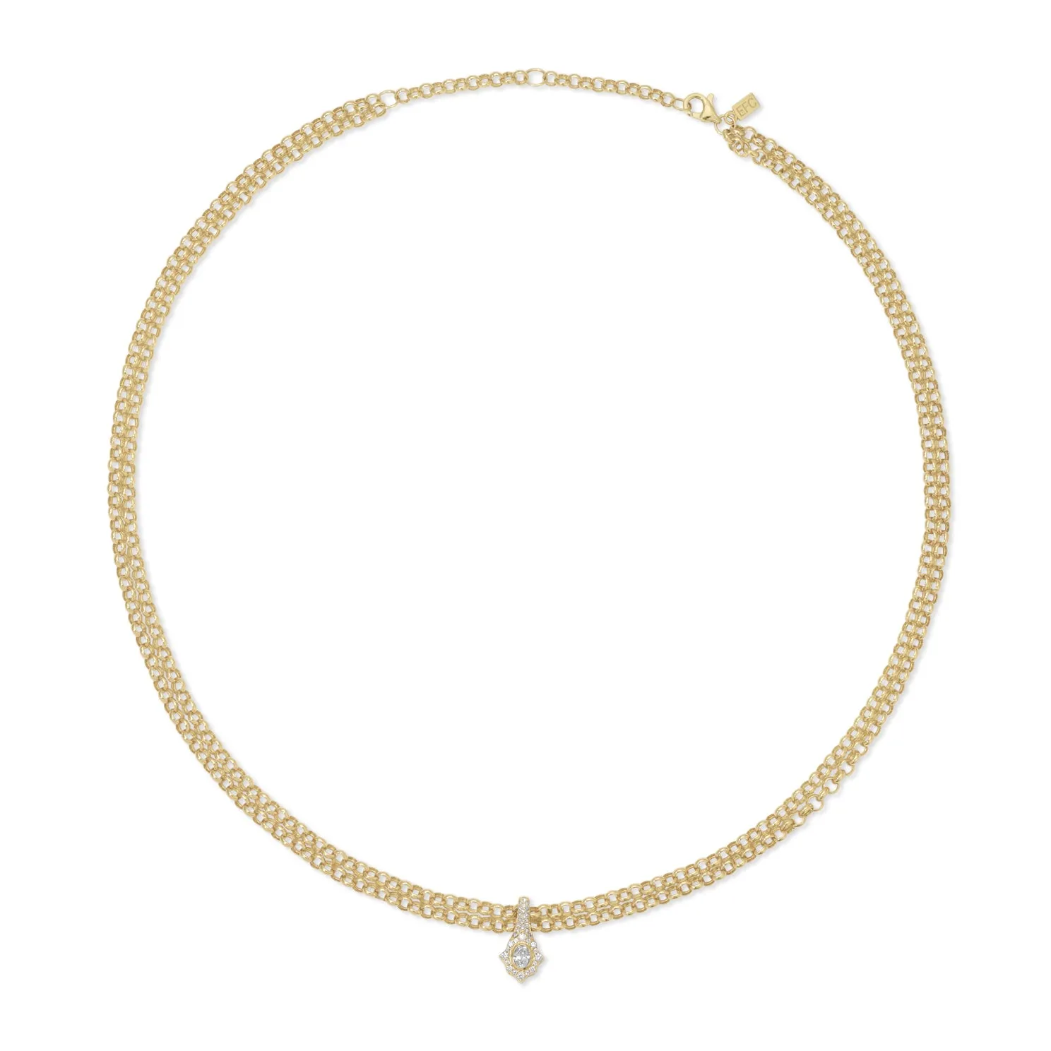 Diamond Daphne Double Chain Necklace sold by EF Collection product image thumbnail 2