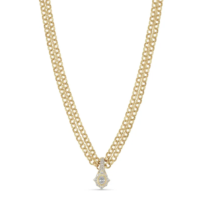 Diamond Daphne Double Chain Necklace sold by EF Collection