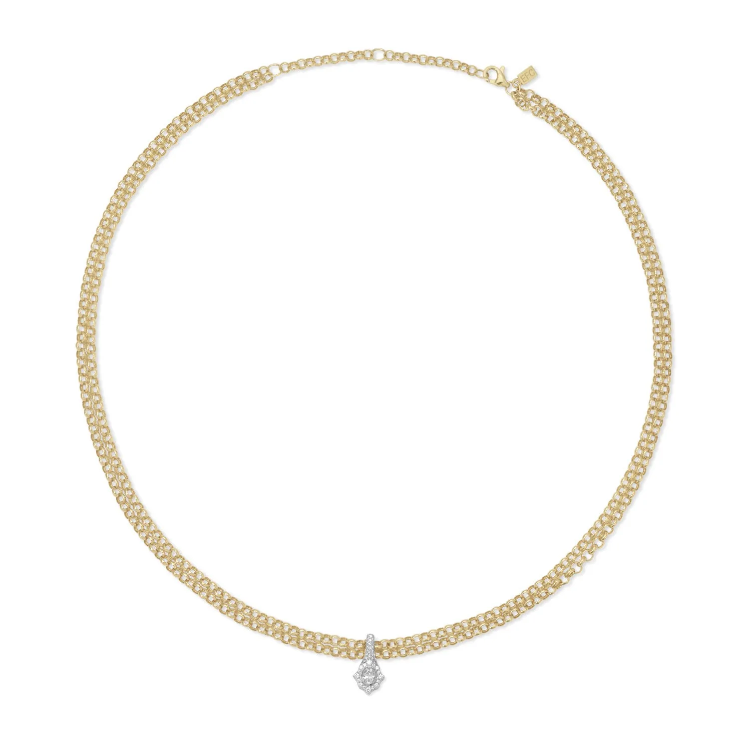 Diamond Daphne Double Chain Necklace sold by EF Collection product image thumbnail 2