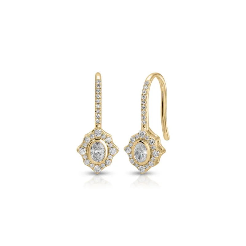 Oval Diamond Daphne Drop Earrings sold by EF Collection
