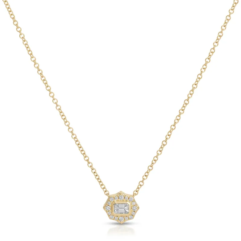 Daphne Emerald Cut Diamond Necklace sold by EF Collection