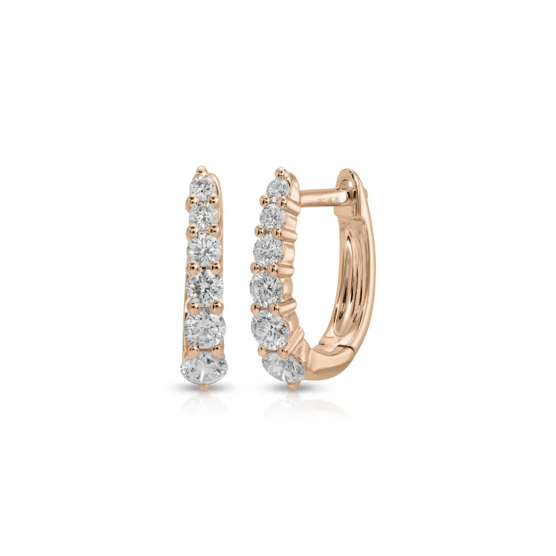 Prong Set Diamond Mini Maeve Huggie Earrings sold by EF Collection