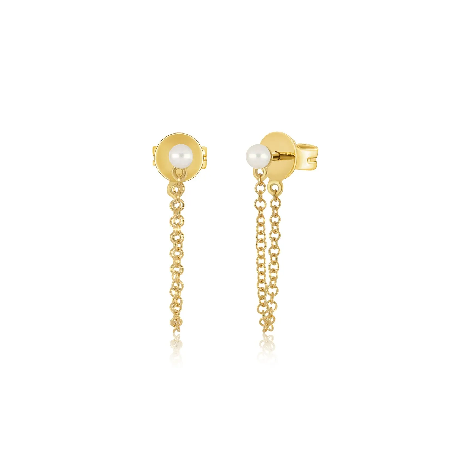 Pearl Chain Stud Earring sold by EF Collection