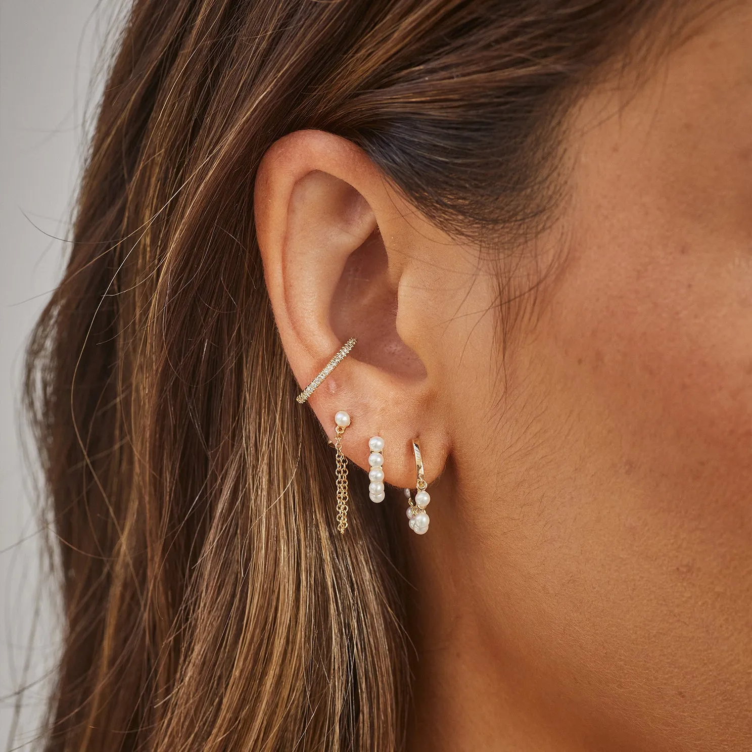 Pearl Chain Stud Earring sold by EF Collection product image thumbnail 2