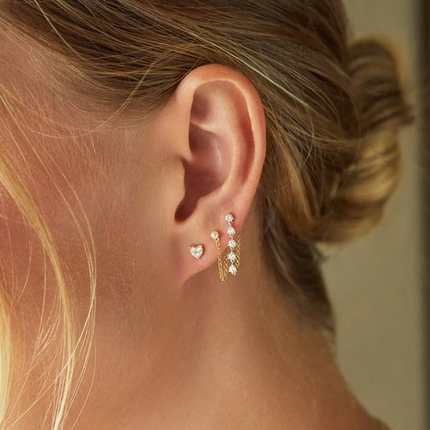 Pearl Chain Stud Earring sold by EF Collection product image thumbnail 3